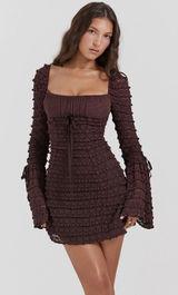House of CB Marisa Espresso Lace Dress Size XS Photo 0