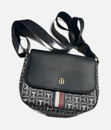 Tommy Hilfiger Crossbody Bag Womens Small Black Monogram Logo Preppy Classic Photo 0