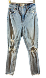 399 | Abercrombie & Fitch Curve Love High Rise Skinny Distressed Jeans Blue‎ 25 Photo 0
