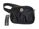 Wantable Black Velvet Quilted Belt Bag Crossbody Fanny Pack Gold Hardware NEW‎ Photo 0