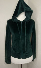 Gazoz USA Forest Green Velour Zip-Up Hoodie Small Photo 0
