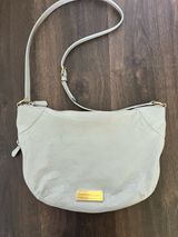 Marc Jacobs Expandable"Washed Up" Messenger Hobo Crossbody Bag Grey Leather Photo 0