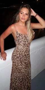 Zara maxi long Leopard cheetah print bodycon dress evening date coctail Photo 0