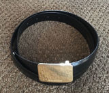 Burberry Black Leather with Gold Plaque Belt Photo 0