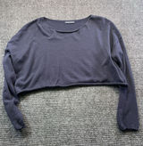 Brandy Melville Sweater Women One Size Blue Roll Neck Cropped Long Sleeve Cotton Photo 0