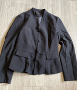 Allegra K Black Tailored Peplum Blazer Photo 0