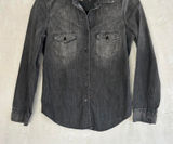 Gap 1969 Western Denim Shirt Womens XS Black Wash Long Sleeve Button Up Cotton Photo 0
