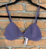 Victoria's Secret Women's Scalloped Trim Triangle Unlined Bralette Purple‎ - XS Photo 0