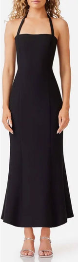 NEW ELLIATT Selena Sleeveless halter Midi Black Dress sz M Photo 0