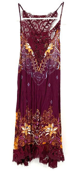 Intimately Free People Size XS Sleeveless Slip Dress Purple‎ Lace Floral Print Photo 0