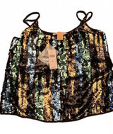 Anthro Sequin Striped Tank Top Camisole Size XS Photo 0