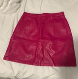 Say What? Hot Pink Leather Skirt Photo 0
