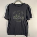 Life is Good Not All Who Wander Are Lost Camo Tree Graphic T-Shirt Gray M Photo 0