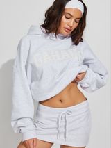 NWOT Garage Ultra Fleece oversized hoodie with pockets size s/m gray/snow white Photo 0