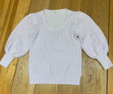 GAP Women Lilac Purple‎ Cotton Ribbed Puff Sleeve Scoop Neck Sweater Size XS Photo 0