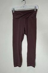 Lululemon Align High Rise Cross Waist Crop 21” Leggings Size 6 Taupe Purple Photo 0