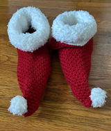 Red Knit Holiday Slippers Photo 0