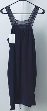 Geren Ford Silk Office Siren Dainty Ethereal Crochet Strap Shift Dress XS Black Photo 0