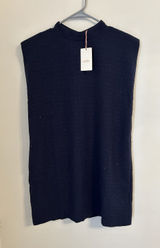 Entro Women's Sleeveless Mock Neck Dress Navy Sparkle Back Zip Size Large NWT‎ Photo 0