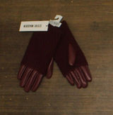 NWT Steve Madden Soft Faux Leather Gloves with Ribbed Knit Cuff Burgundy Red Photo 0