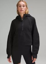 Scuba Oversized 1/2 Zip Hoodie in Black Photo 0
