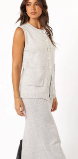 NWT Petal + Pup Knit Sweater Vest Light Gray Size XS/S Photo 0