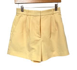 Abercrombie & Fitch Women 2 26 Pale Yellow Pleated High Rise Tailored‎ Shorts Photo 0