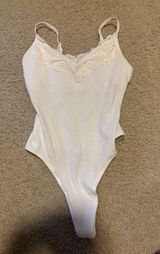 Victoria's Secret White Lace Bodysuit Thong Photo 0