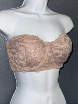 Intimately Free People FP Women's Strapless Lace Beige Brown Bralette 36DD Photo 0