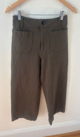 Maeve Anthropologie The Colette Olive Green Wide Leg Cropped Pants 27 OB1472268 Photo 0