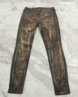 True Religion‎ Casey Straight Marble Brown Acid Wash Jeans Size 26 Photo 0