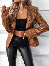 SheIn Faux leather/fur western honey Lainey Wilson/ Ella Langley vibes jacket M Photo 0