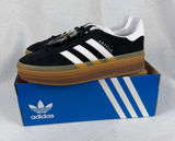 Adidas Gazelle Bold W‎ Platform Sneakers Black White IE0876 Womens US 9.5 UK 8 Photo 0