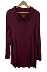 Cuddl Duds Tunic Top Size XL Wine Softwear with Stretch Cowl Neck Comfy Layering Photo 0