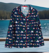 Nwt Vera Bradley Women's Christmas Pajama Shirt Top Only SP‎ Snow Globe Motifs Photo 0