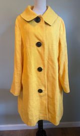 Boden Yellow Textured Tweed Coat colorful Button 14 preppy Y2K retro bright whim Photo 0