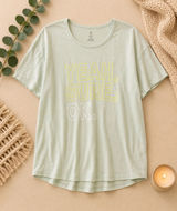 Offline by Aerie Pale Blue Green Yeah Sure Okay Graphic Tee Women Sz S Photo 0