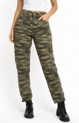 Lucky Brand Women’s Camo Utility‎ Jeans Size 4 / 27 Straight Leg Army Green Photo 0