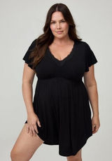 Torrid Super Soft Lace Trim Babydoll Sleep Gown Women 2X Black Nightgown Lounge Photo 0