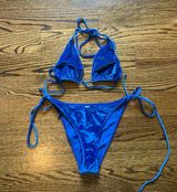 Blue Triangl Bikini Set Velvet Photo 0