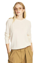 NADAAM Women’s The Original Cashmere Crewneck Sweater in White Photo 0