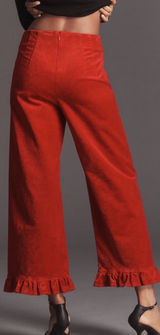 Anthropologie Maeve The Colette Crop Velvet Wide-Leg Pants:, Size 24 Tall Photo 0