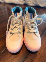 Sorel Women’s Waterproof Leather Hiking Boots Cream Pink Green Lace Up Sneakers Photo 0