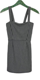 Boohoo Dress 6 Black White‎ Check NWT Square Neck Trendy Sleeveless Photo 0