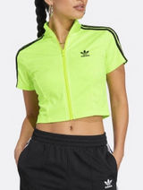 Adidas Originals Women's XS Cropped Short Sleeve Track Top Neon Green NWT Photo 0