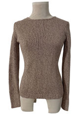 Vintage 90s‎ Guide Series Women Small Tan Speckled Knit Cotton Sweater Classic Photo 0