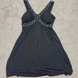 Style & Co Black Embellished V-Neck Mini Dress Photo 0
