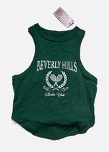 Wild Fable Tank Top Womens XXS Green Beverly Hills Racket Club Tennis Preppy Photo 0