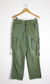 Pilcro Anthropologie Cargo Pants Size 26 Green Utility Cotton Photo 0