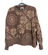 American Eagle Sweatshirt Lived-In Paisley Mauve Boho Side Slit XS Photo 0